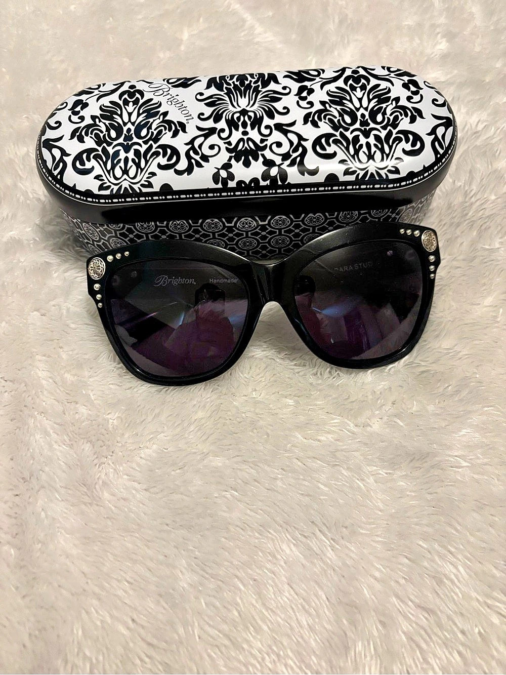 Brighton Ferrara Stud Sunglasses in Black & White